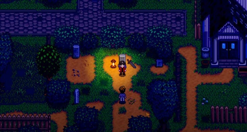 Сцена на кладбище