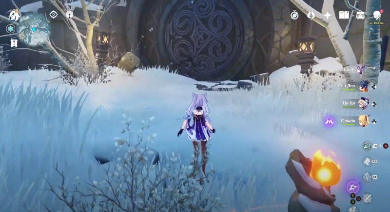 Секретная дверь в тайную комнату в игре Genshin Impact