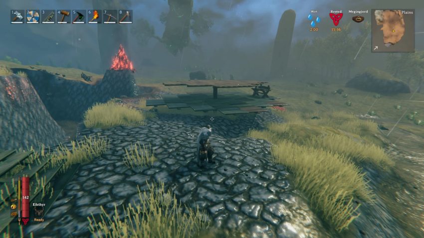 добываем камень в игре Valheim 