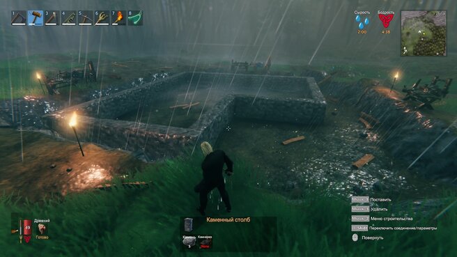 строим каменный дом в игре Valheim 