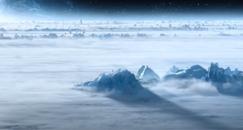 Ландшафт ледяной планеты