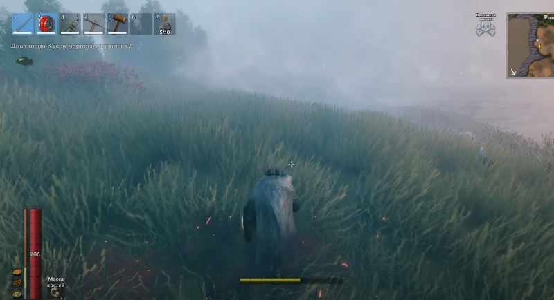 Получение кусков черного металла после боя с гоблином