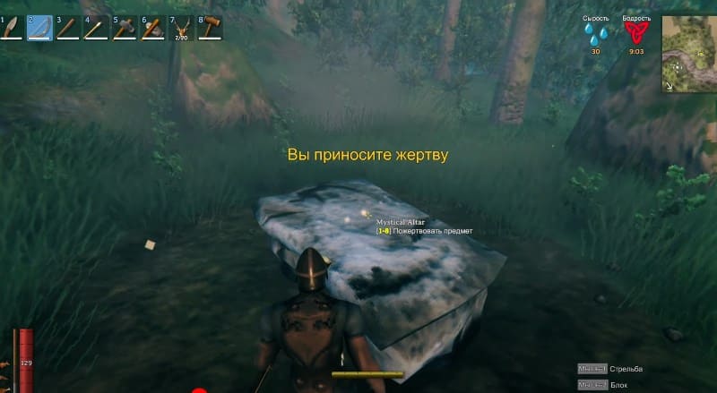 Принесение жертвы для вызова Эйктюра