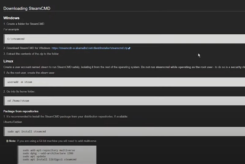 Скачивание сервера