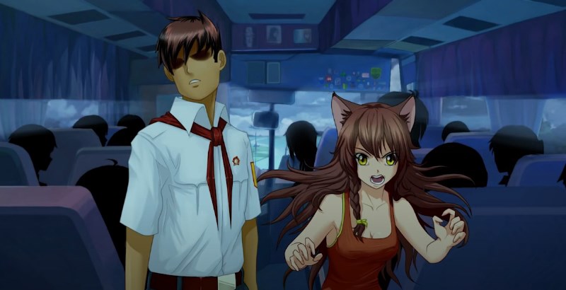 Юля с Пионером в автобусе