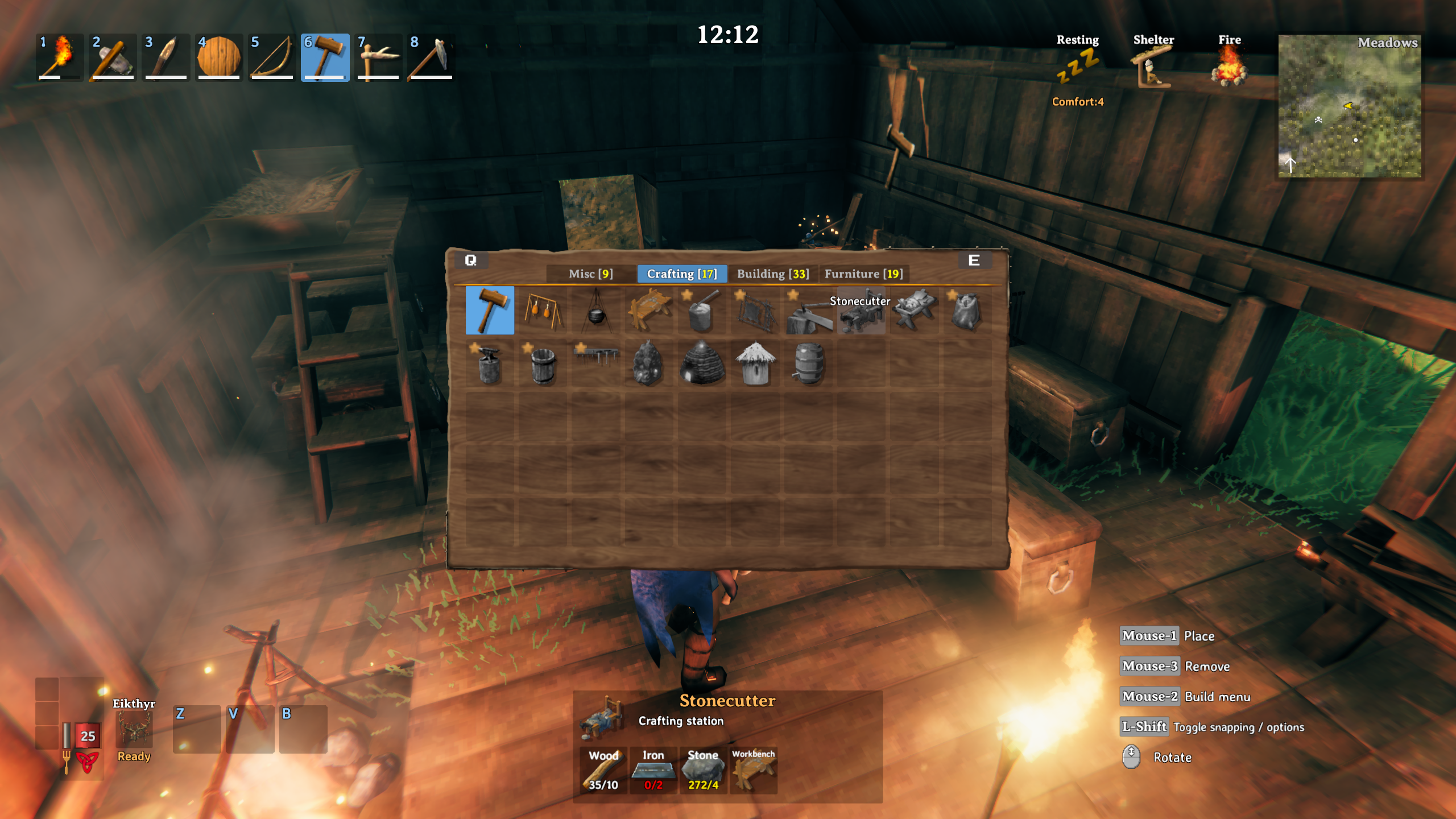 Valheim - как увеличить переносимый вес?