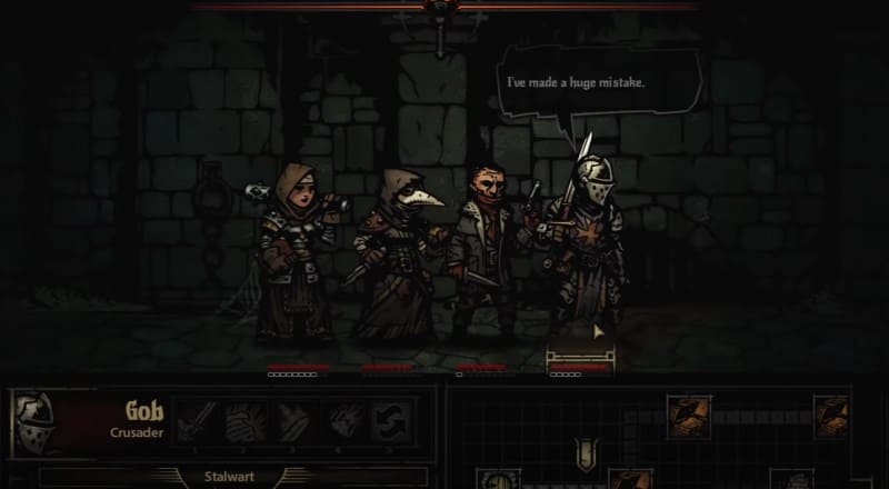 Двухмерная игра Darkest Dungeon