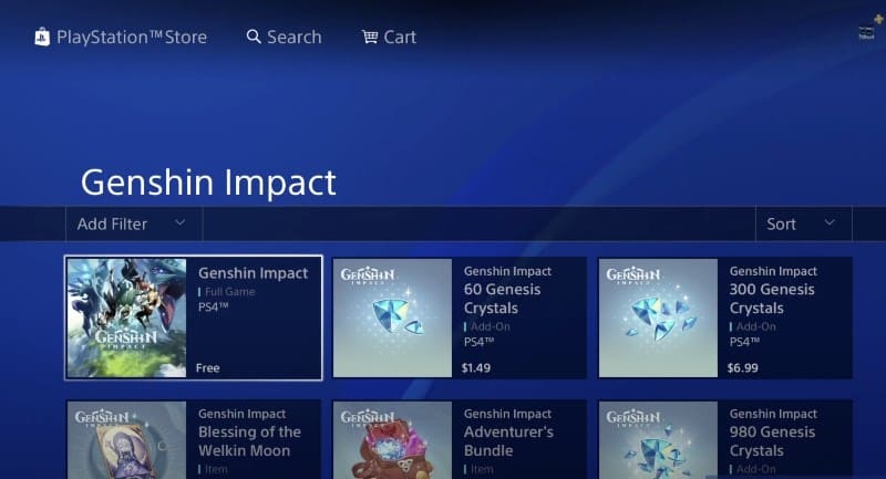 Genshin Impact в магазине PlayStation
