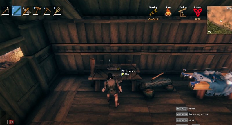 Использование верстака в игре Valheim