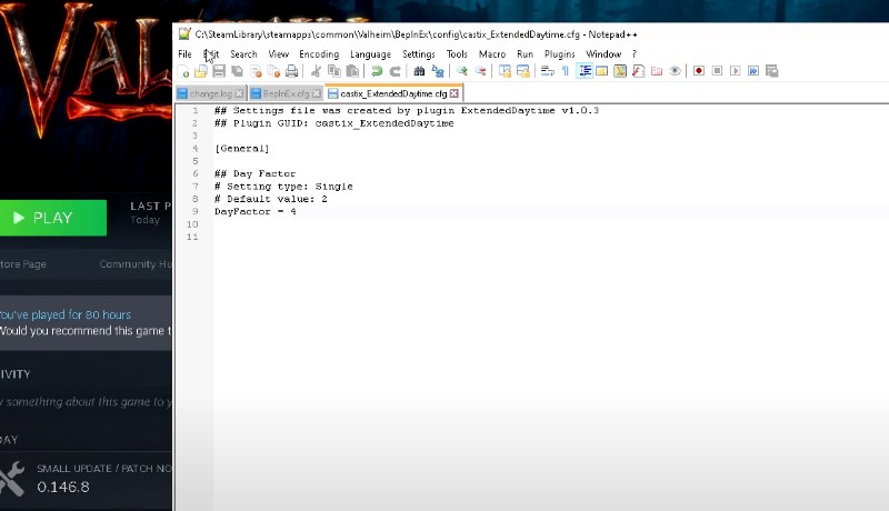 Настройка продолжительности дня в ExtendedDaytime