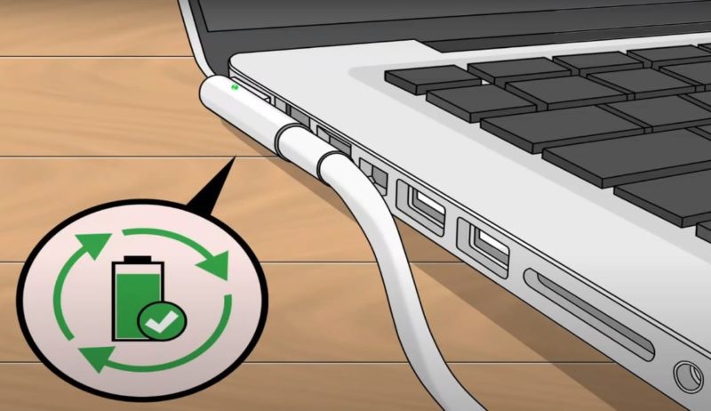 Отключение ноутбука при полном заряде батареи