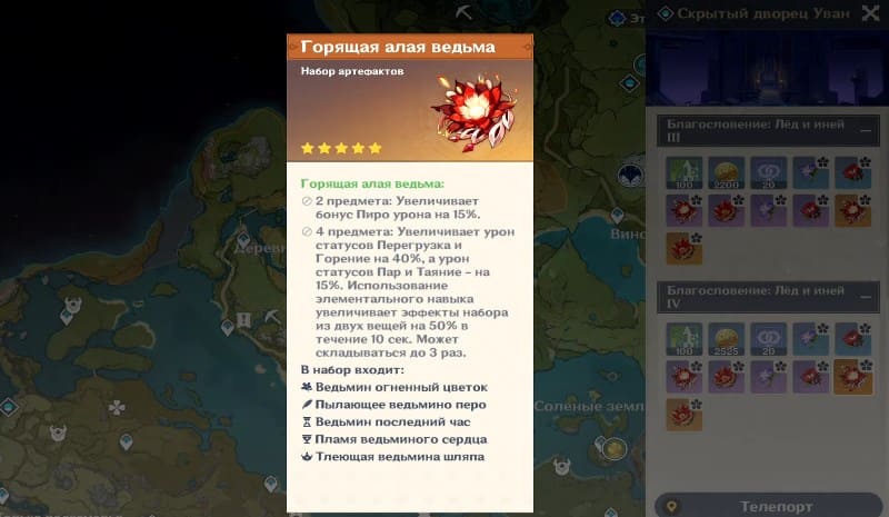 Набор артефактов Горящая алая ведьма