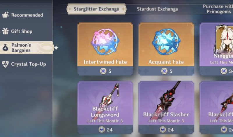 Покупка желаний в Paimons for Stardust's Bargain