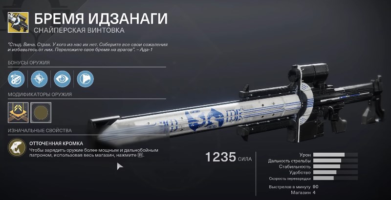 Снайперская винтовка Бремя Идзанаги