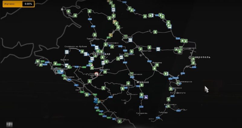 Карта Южный регион для Евро Трек