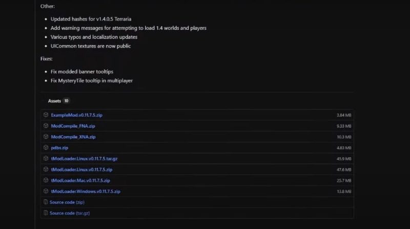 Установка TModLoader