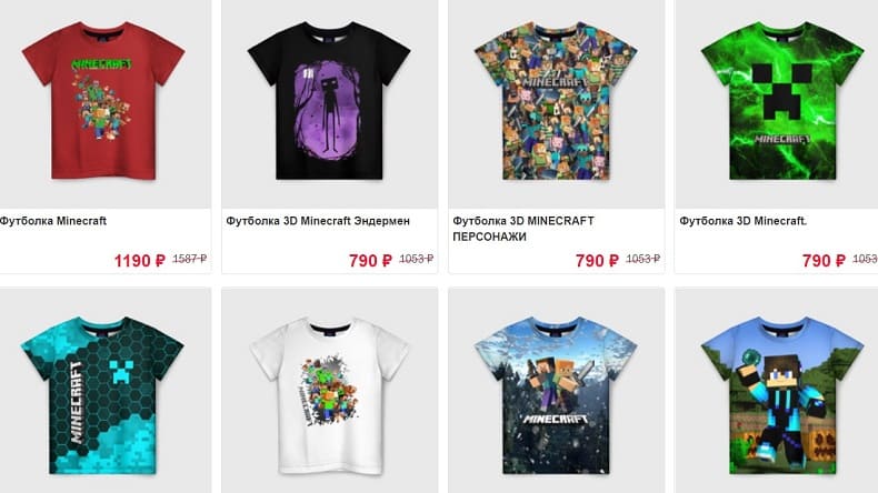 minecraft футболки